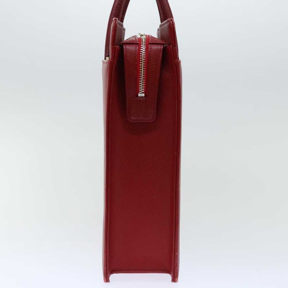 Burberry BURBERRY Hand Bag Safiano leather Red Au… - image 4