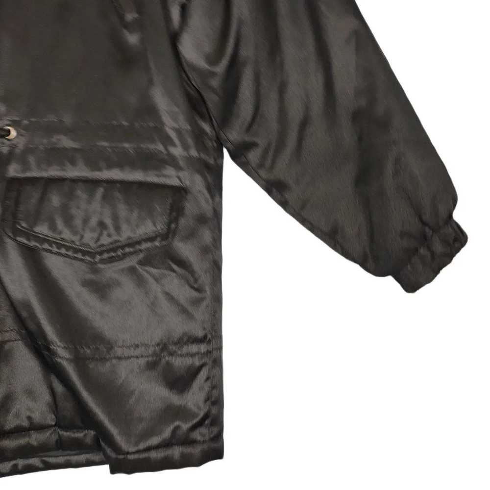 Vintage Y2K GALLERY Satin Faux Fur Hood Full Zip … - image 5