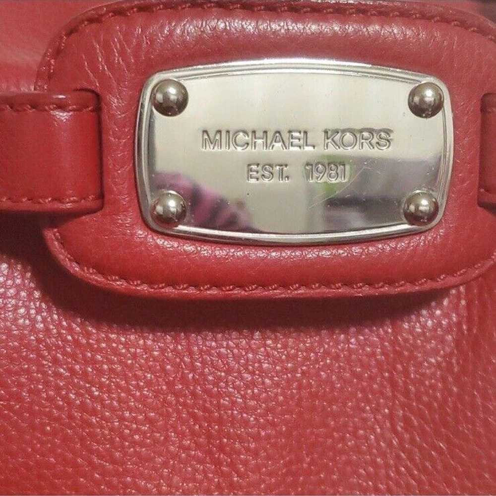 Michael Kors Hamilton Red Leather Satchel Shoulde… - image 2