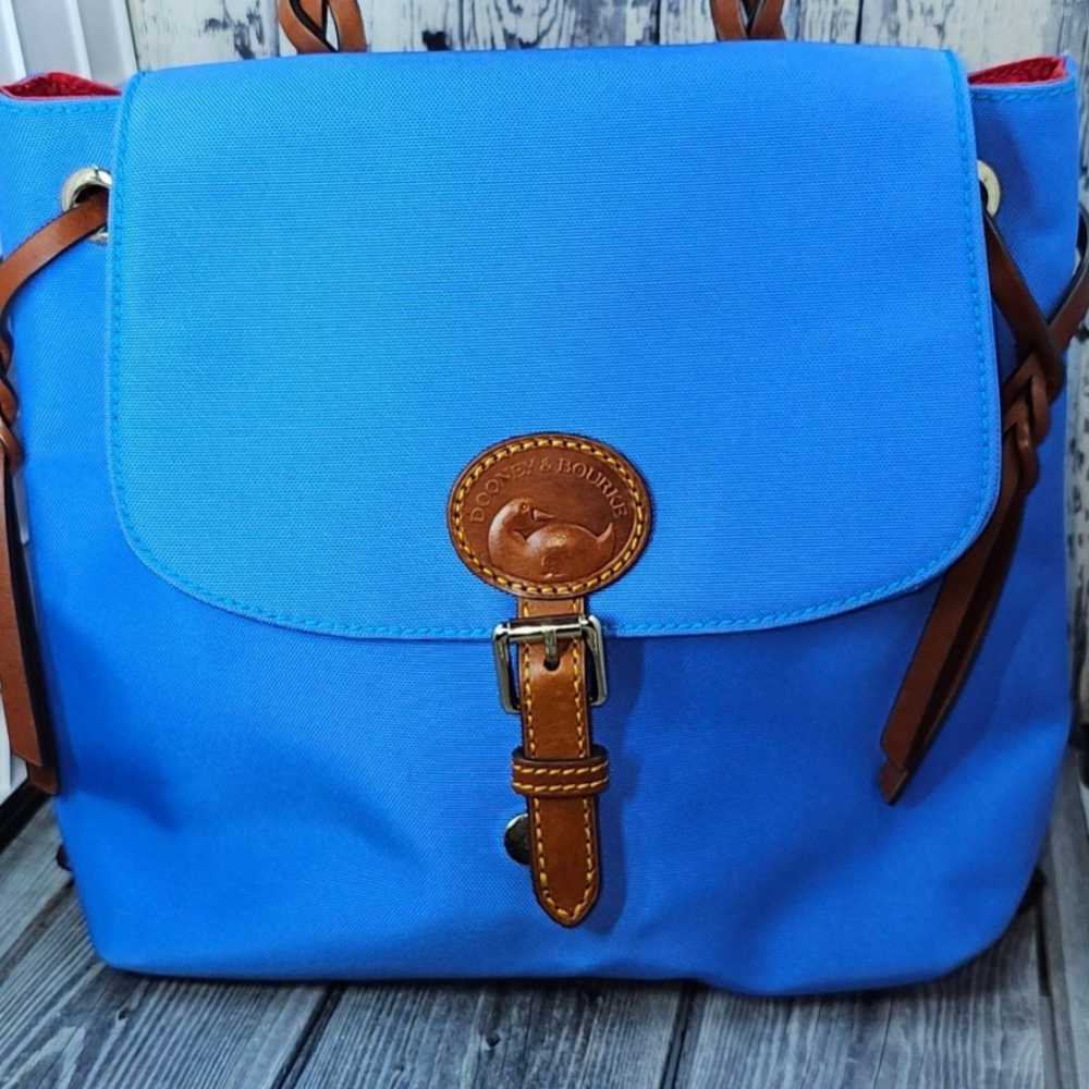 Dooney Bourke nylon flap backpack blue bag - image 1