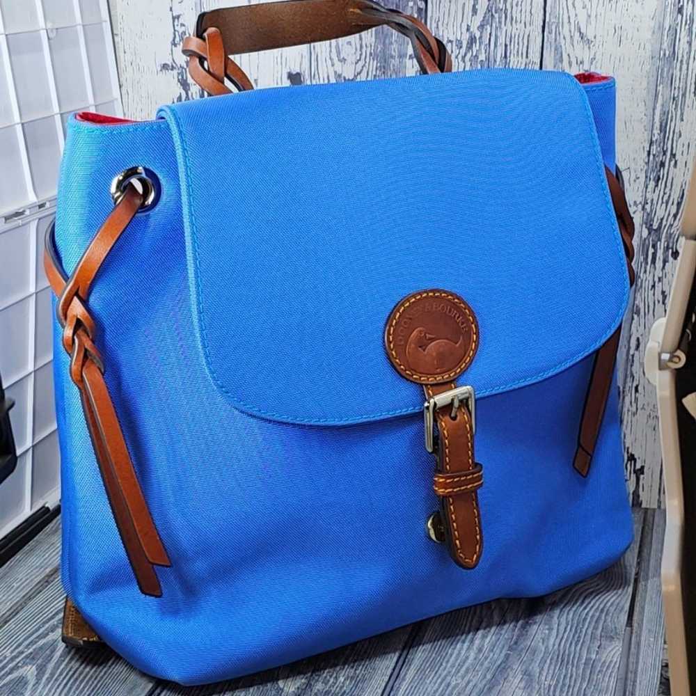 Dooney Bourke nylon flap backpack blue bag - image 2