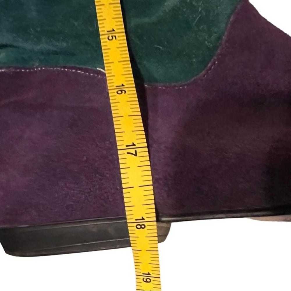 80s Suede Knee High Flat Tri Color Boots Size 7 - image 8