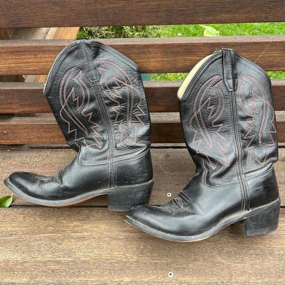 Vintage Old West Leather Cowboy Boots - image 1