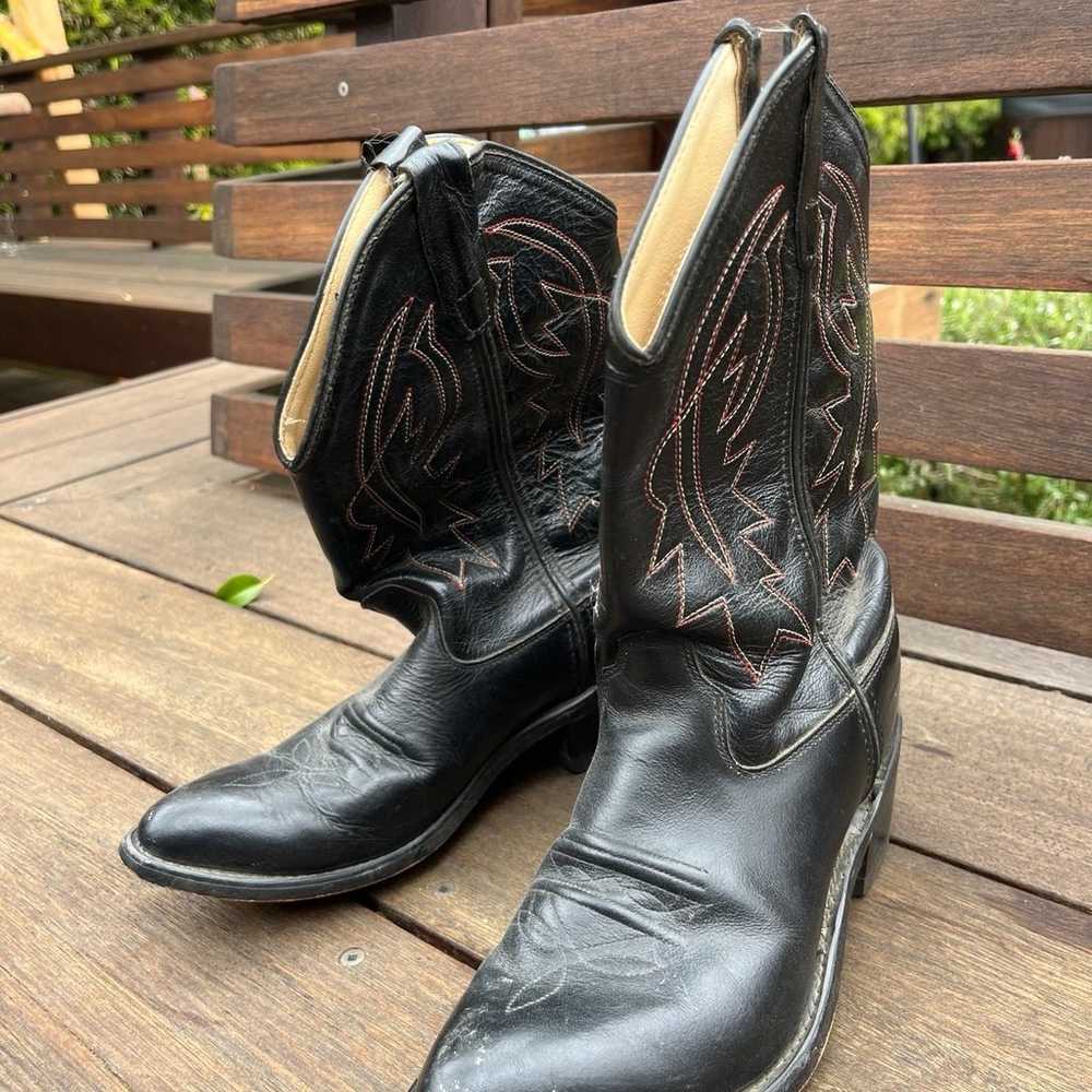 Vintage Old West Leather Cowboy Boots - image 2