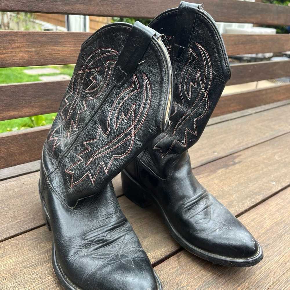 Vintage Old West Leather Cowboy Boots - image 3