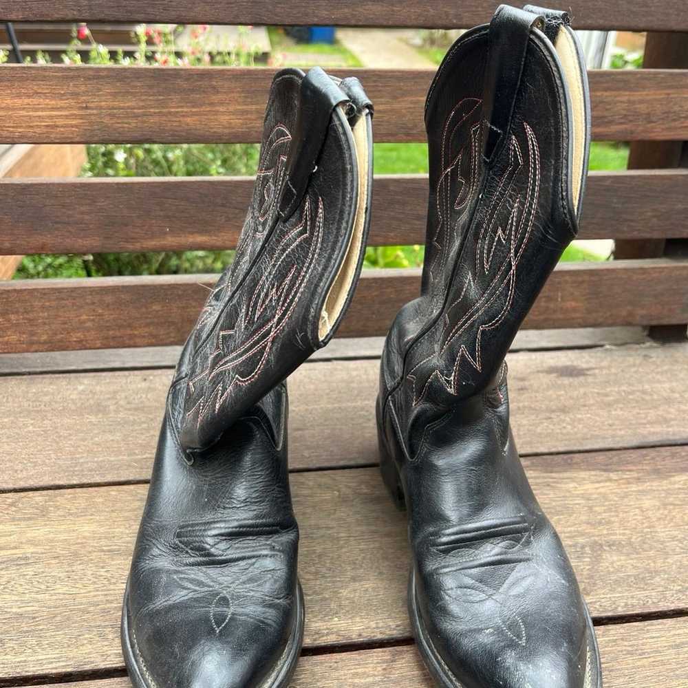 Vintage Old West Leather Cowboy Boots - image 4