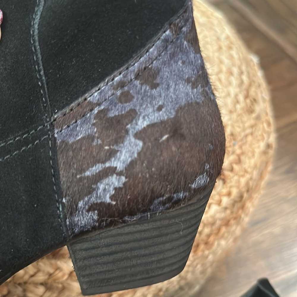 DINGO Black Suede Leather Booties Colored Calfhai… - image 2
