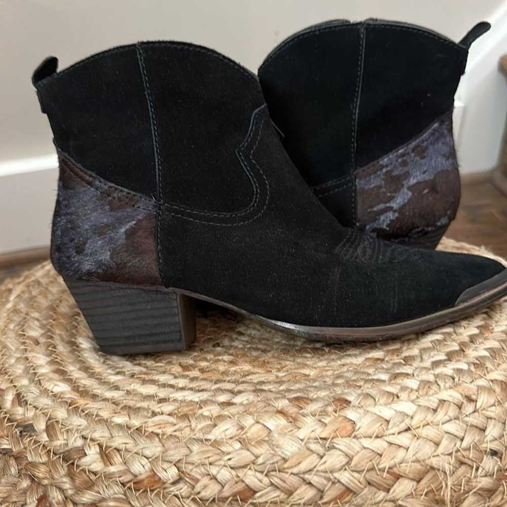 DINGO Black Suede Leather Booties Colored Calfhai… - image 3