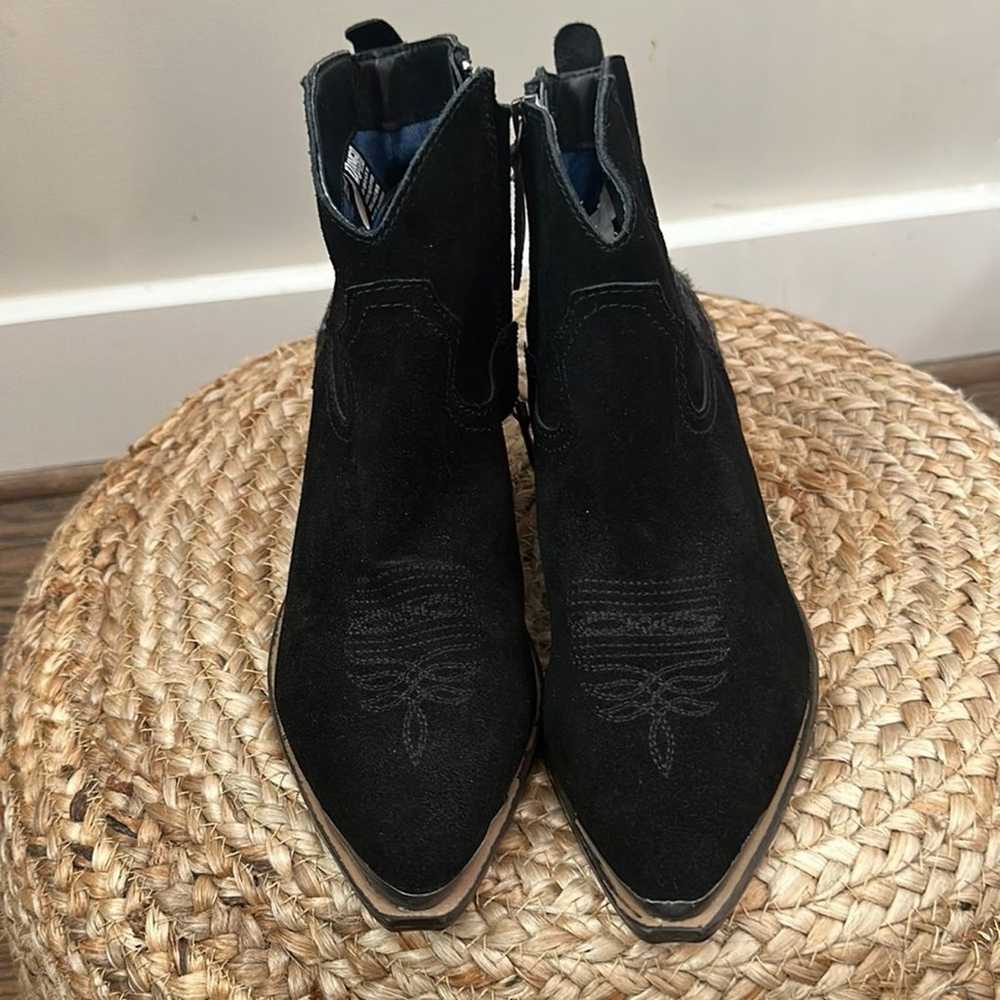 DINGO Black Suede Leather Booties Colored Calfhai… - image 4