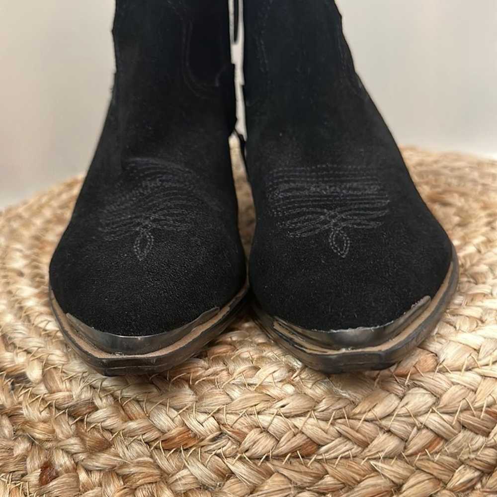 DINGO Black Suede Leather Booties Colored Calfhai… - image 5