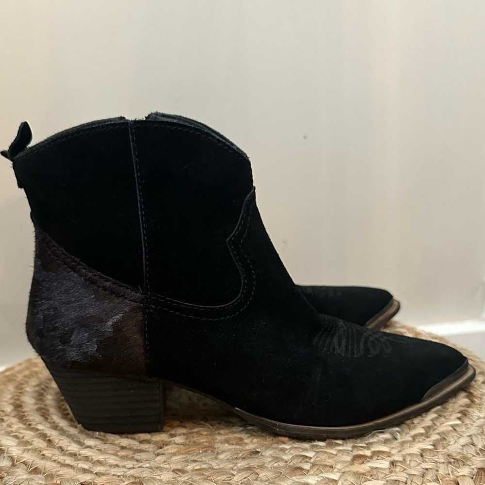 DINGO Black Suede Leather Booties Colored Calfhai… - image 6