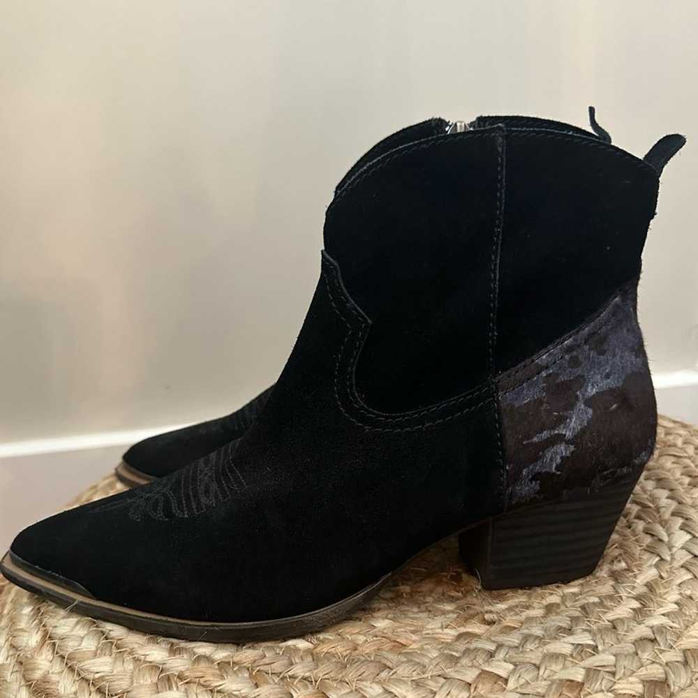 DINGO Black Suede Leather Booties Colored Calfhai… - image 7