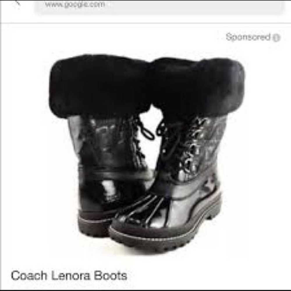 Coach Lenora black boots with Shearling fur. - image 1