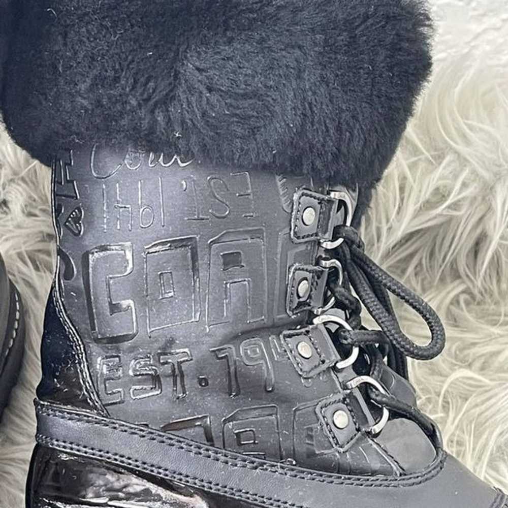 Coach Lenora black boots with Shearling fur. - image 5