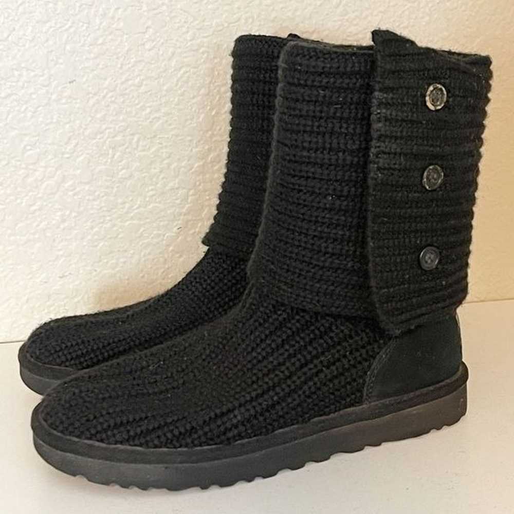 UGG black cable knit boots, button detail. Classi… - image 3