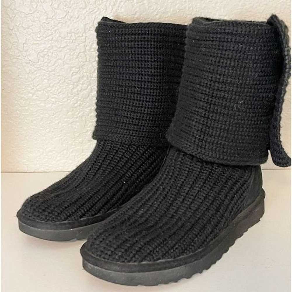 UGG black cable knit boots, button detail. Classi… - image 6