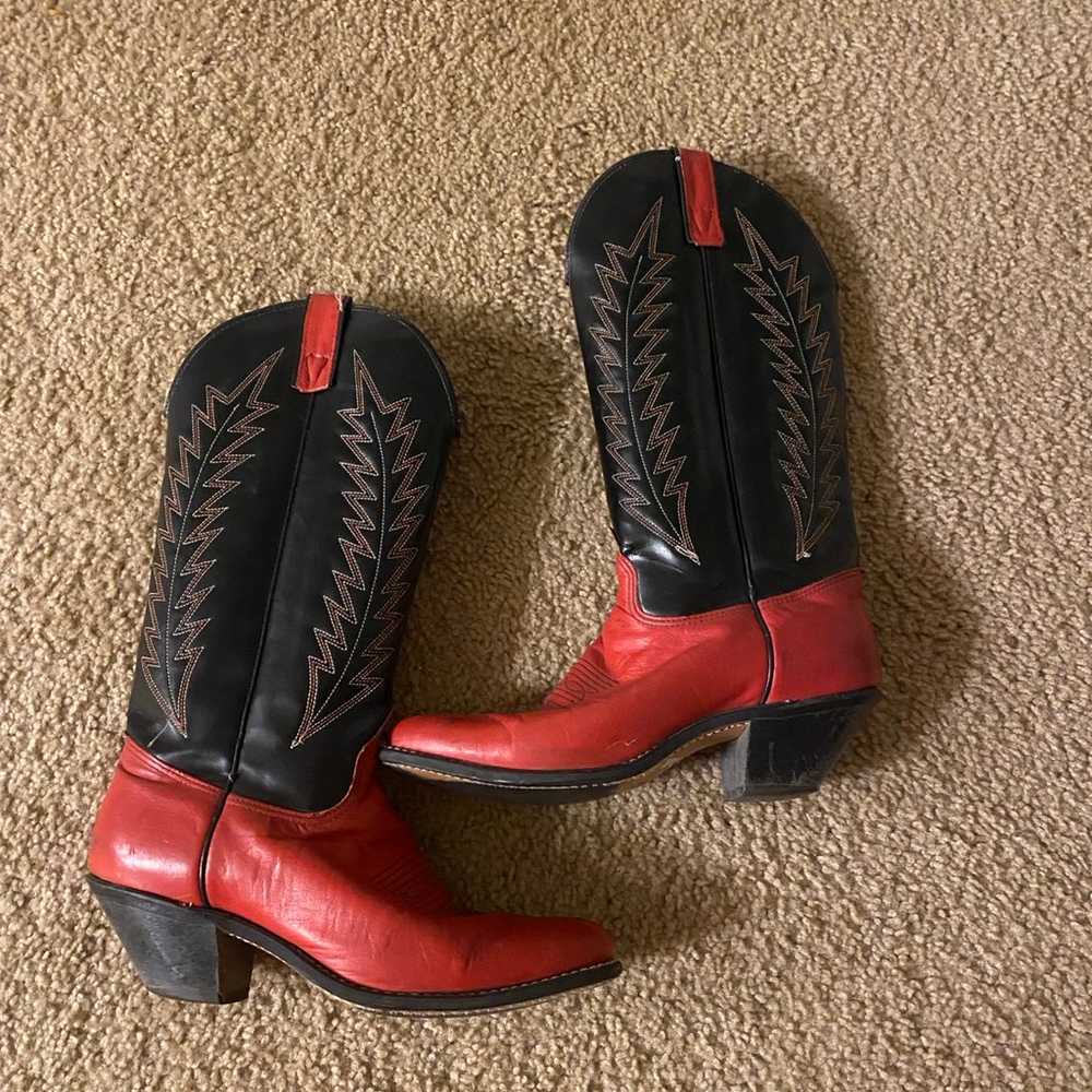 leather cowgirl boots - image 1