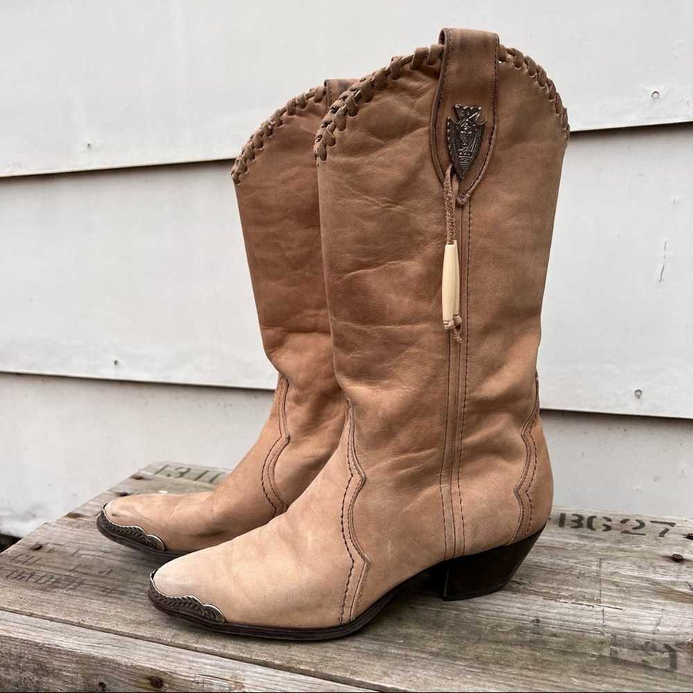 Vintage Laredo tan suede leather cowgirl western … - image 1