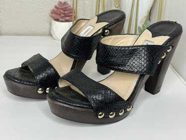 Jimmy Choo Black Python Open Toed Heel Slide Lond… - image 1
