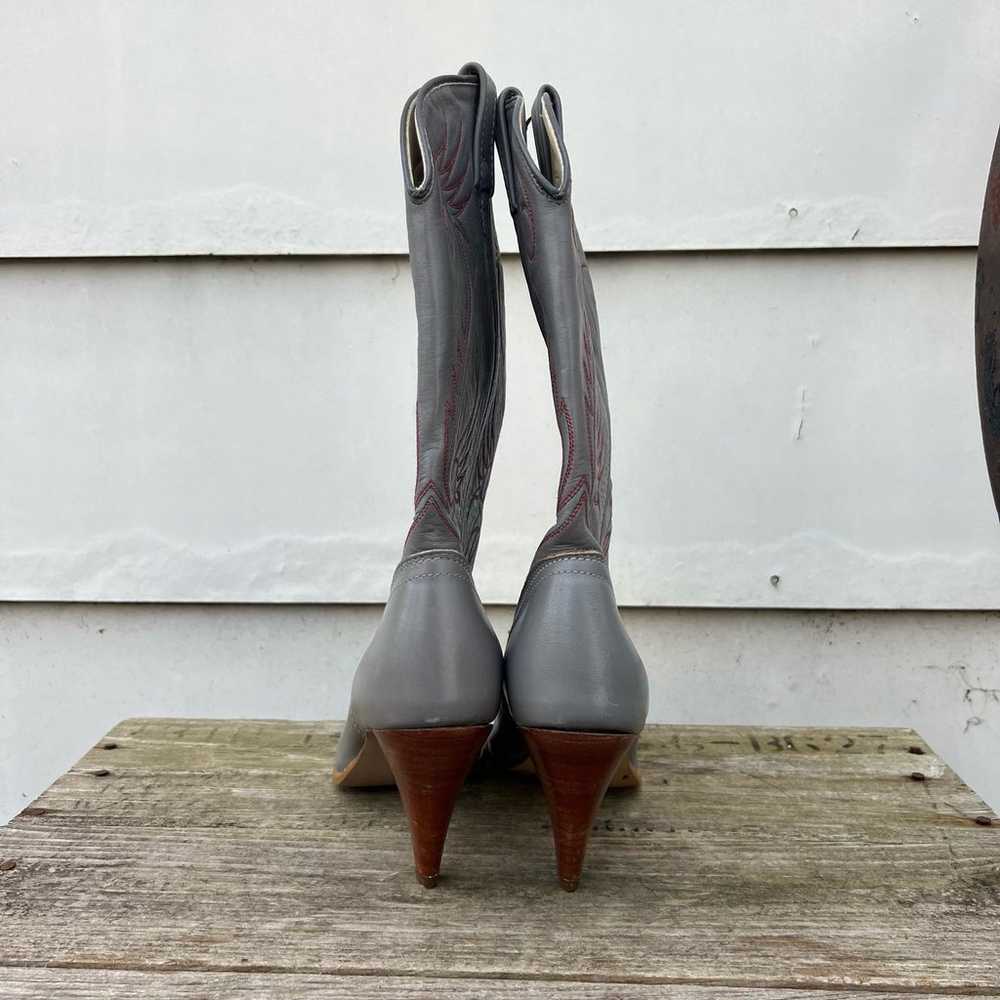 Vintage 80s Acme Gray High Heeled Cowgirl Western… - image 5