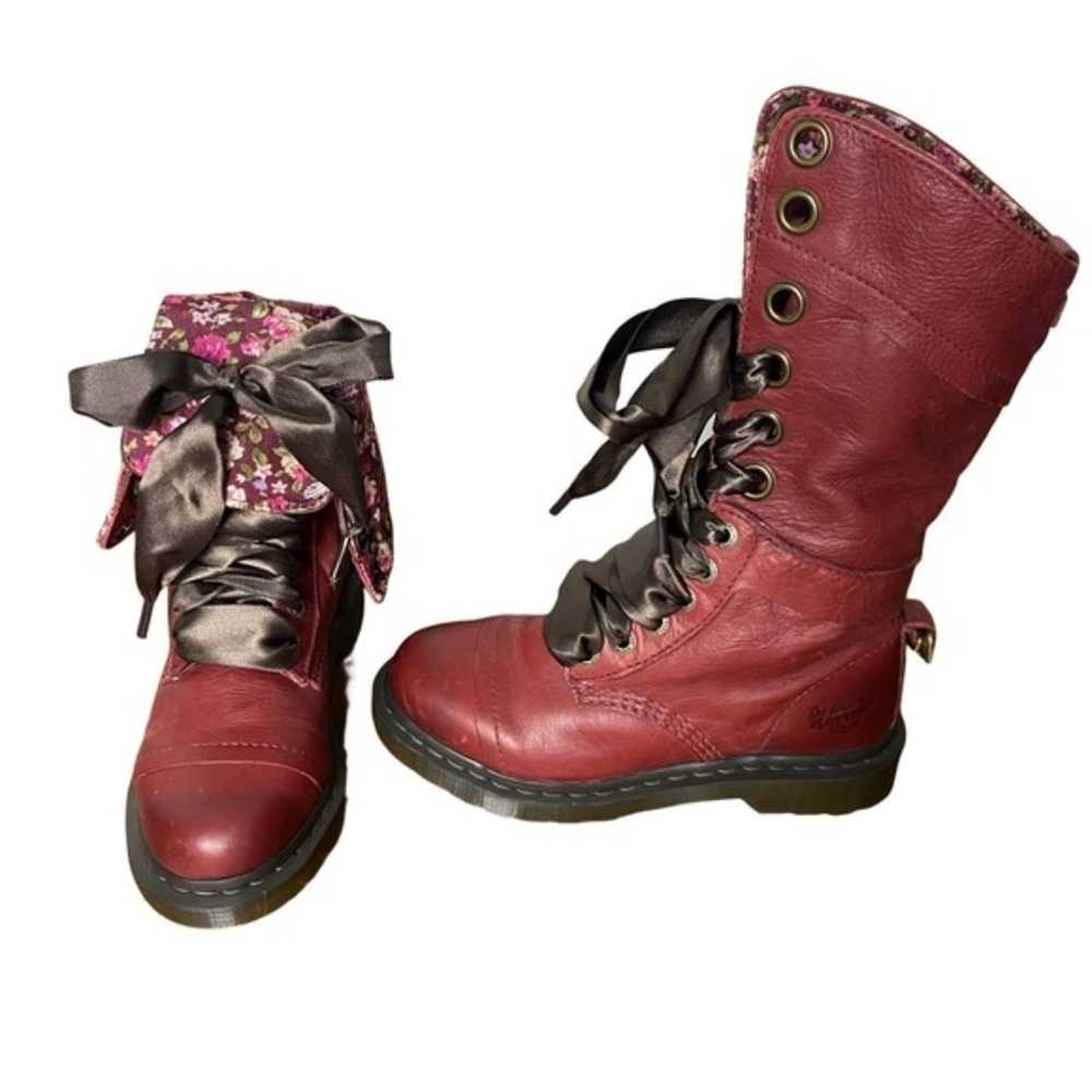 Dr. Martens Triumph Boots Cherry Red Darkened Mir… - image 5