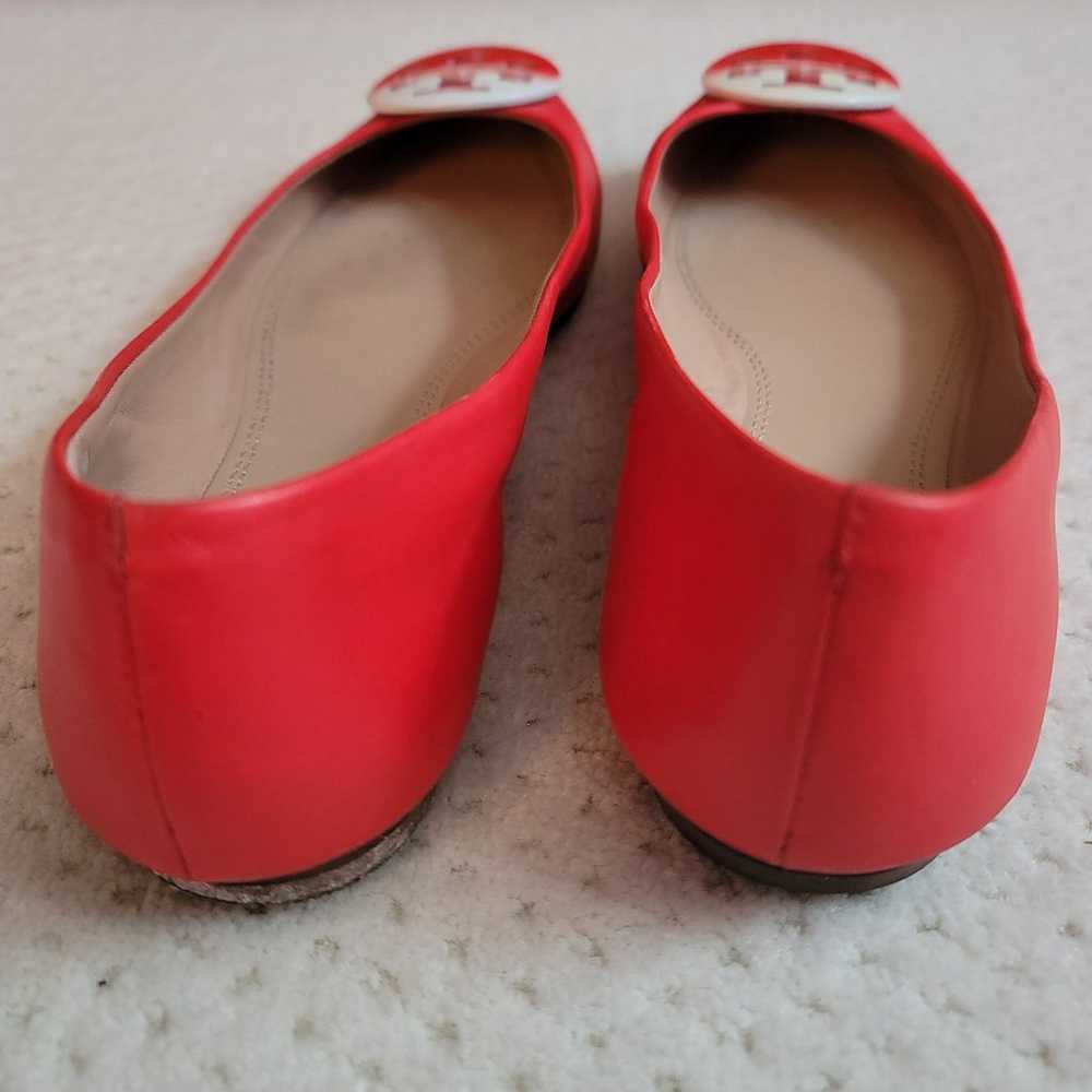 Tory Burch Chelsea Ombre Logo Red Ballet Flats 8.5 - image 5