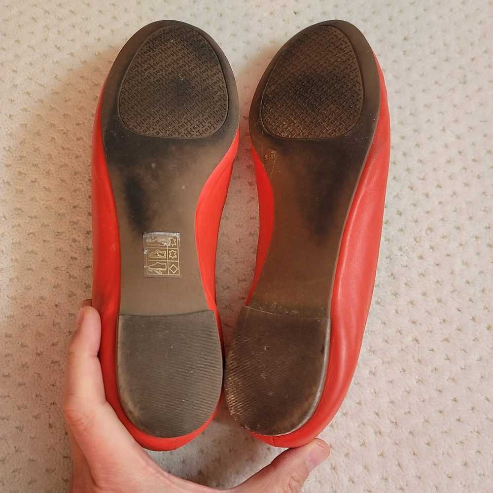 Tory Burch Chelsea Ombre Logo Red Ballet Flats 8.5 - image 6