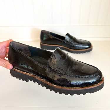 Paul Green Samone Patent Leather Loafer Flats Blac