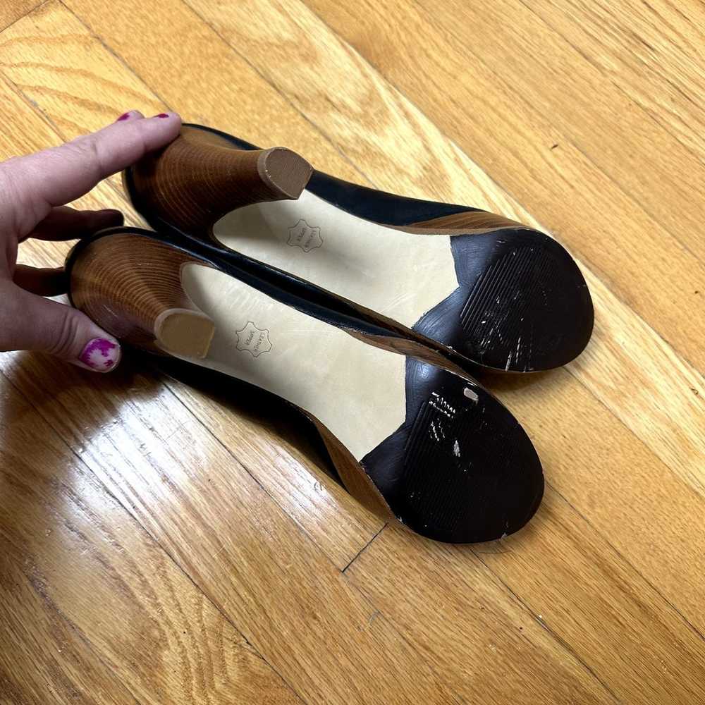 Steve Madden Glamor Black Leather Heels Pumps Pee… - image 6