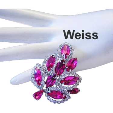 WEISS Dazzling Fuchsia / HOT PINK Rhinestones Wit… - image 1