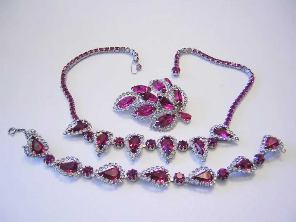 WEISS Dazzling Fuchsia / HOT PINK Rhinestones Wit… - image 3