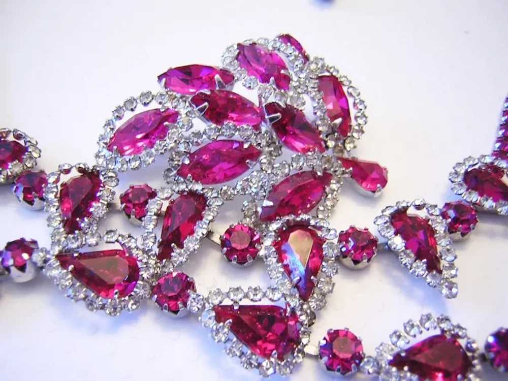 WEISS Dazzling Fuchsia / HOT PINK Rhinestones Wit… - image 4