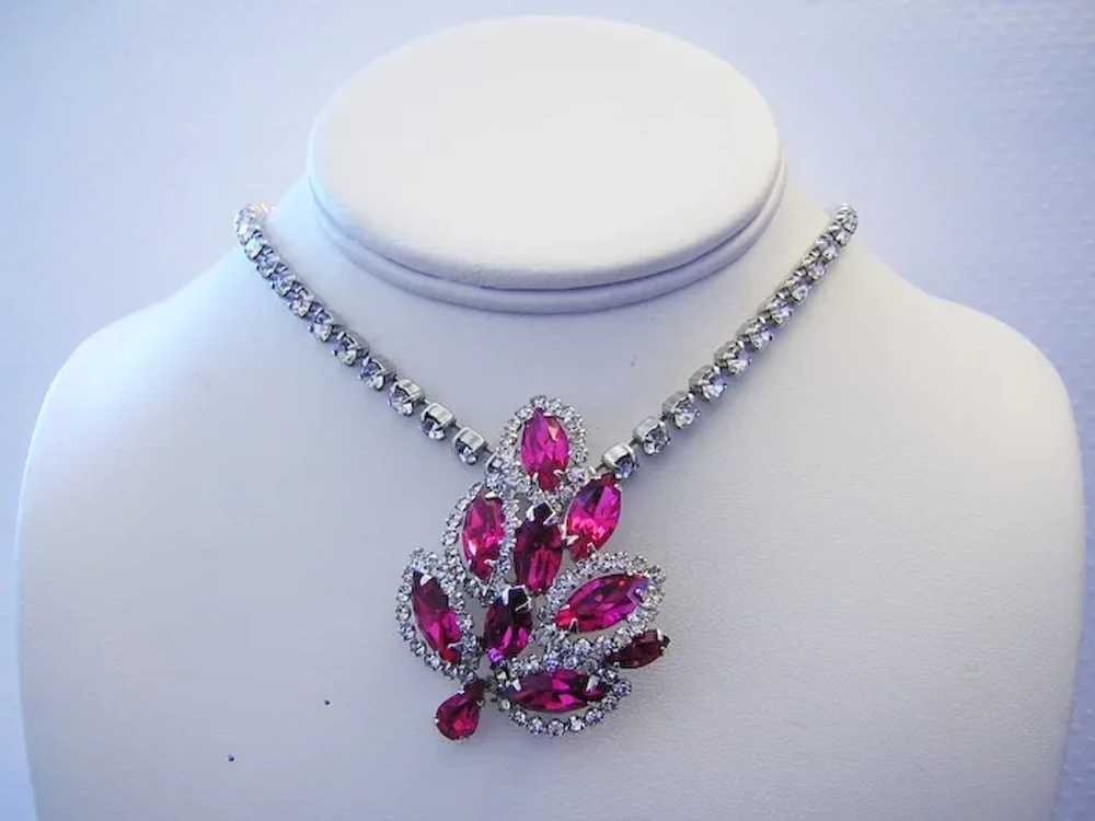 WEISS Dazzling Fuchsia / HOT PINK Rhinestones Wit… - image 5