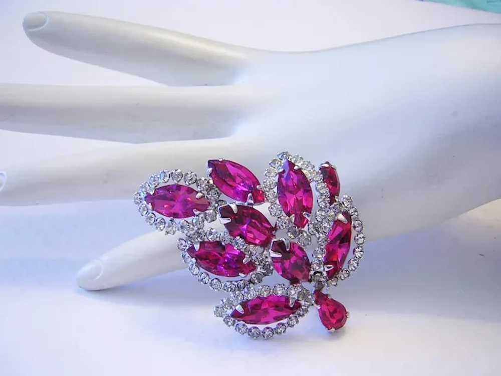 WEISS Dazzling Fuchsia / HOT PINK Rhinestones Wit… - image 6