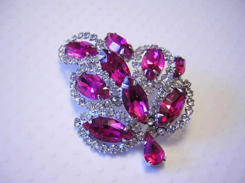 WEISS Dazzling Fuchsia / HOT PINK Rhinestones Wit… - image 7