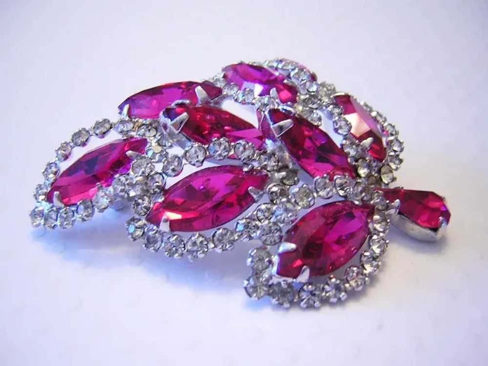 WEISS Dazzling Fuchsia / HOT PINK Rhinestones Wit… - image 8