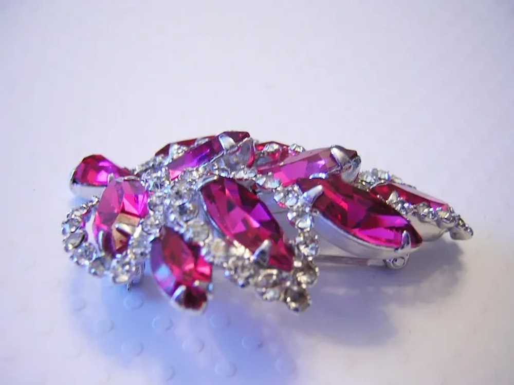 WEISS Dazzling Fuchsia / HOT PINK Rhinestones Wit… - image 9