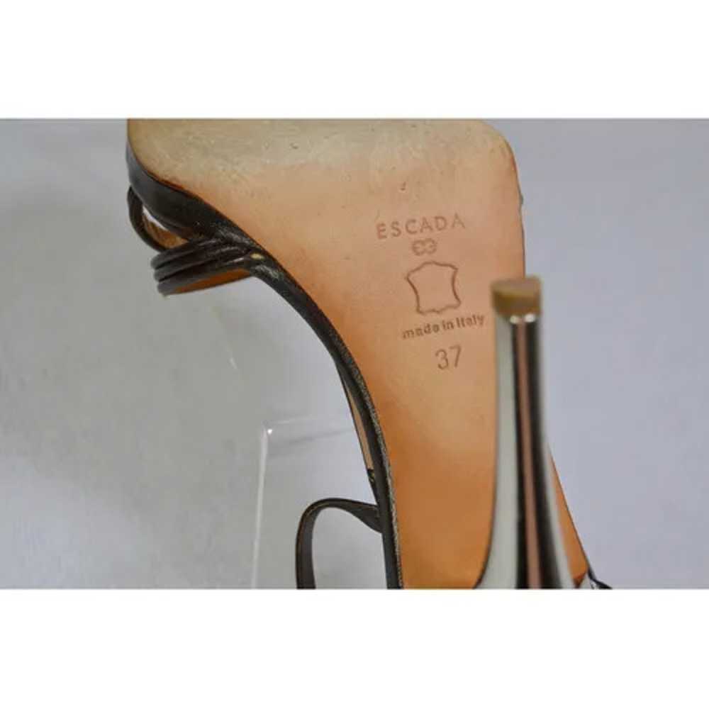 Pewter Metallic Mirrored Heel Evening T-strap San… - image 8