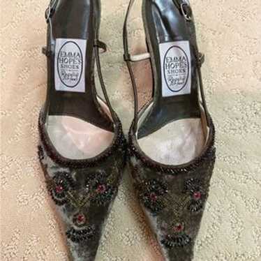 EMMA HOPE’S SHOES エマホープ サイズ37 Vintage Emma Hope Shoes Mules | Leather & Silk Embroidered
