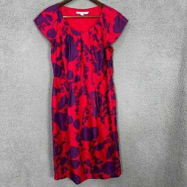 Boden dress womens 8 pink purple floral abstract … - image 1