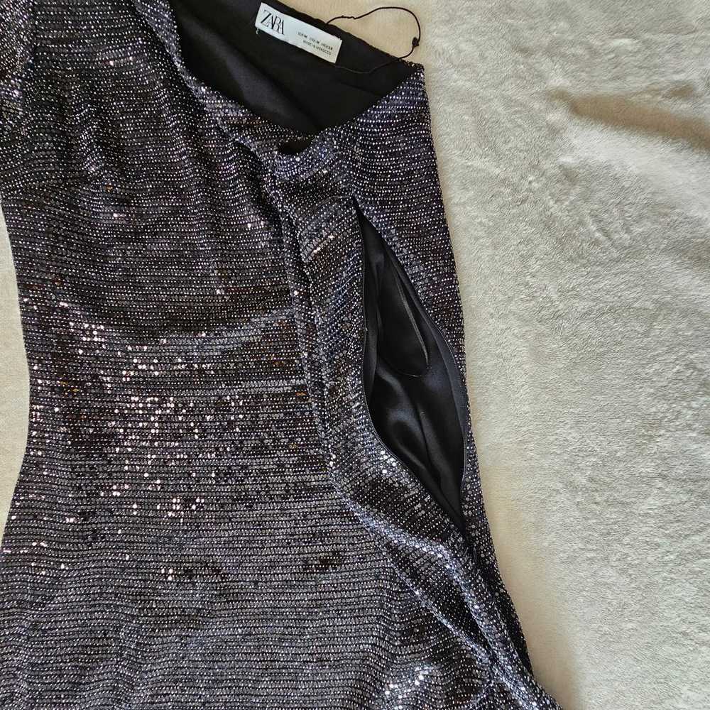Zara Women's Sequin One Shoulder Asymmetric Bodyc… - image 9