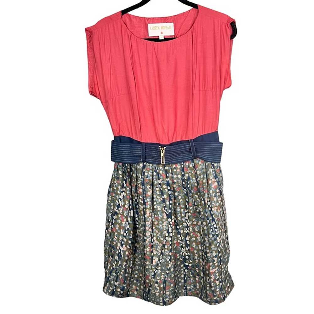 Lauren Moffatt Silk Blend Dress with Belt and Poc… - image 1
