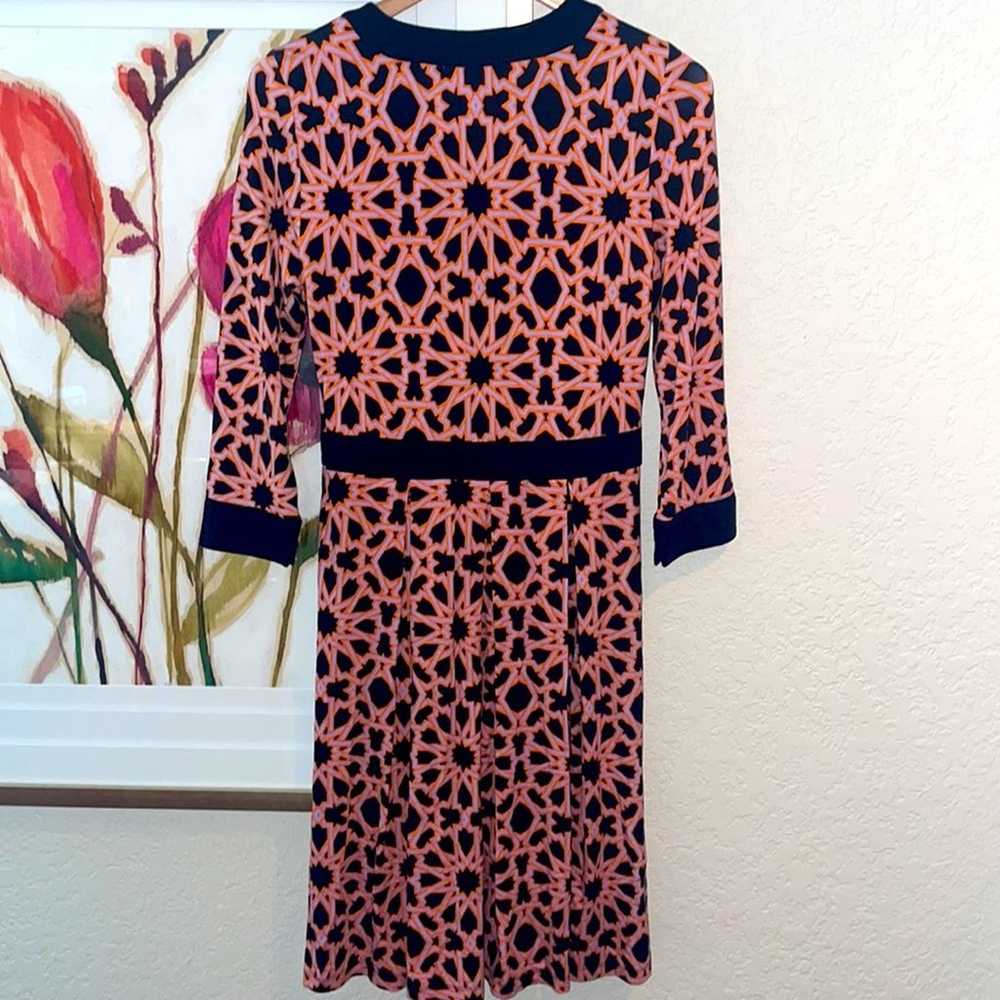 Adrianna Papell Navy Blue Orange Geometric Dress … - image 4