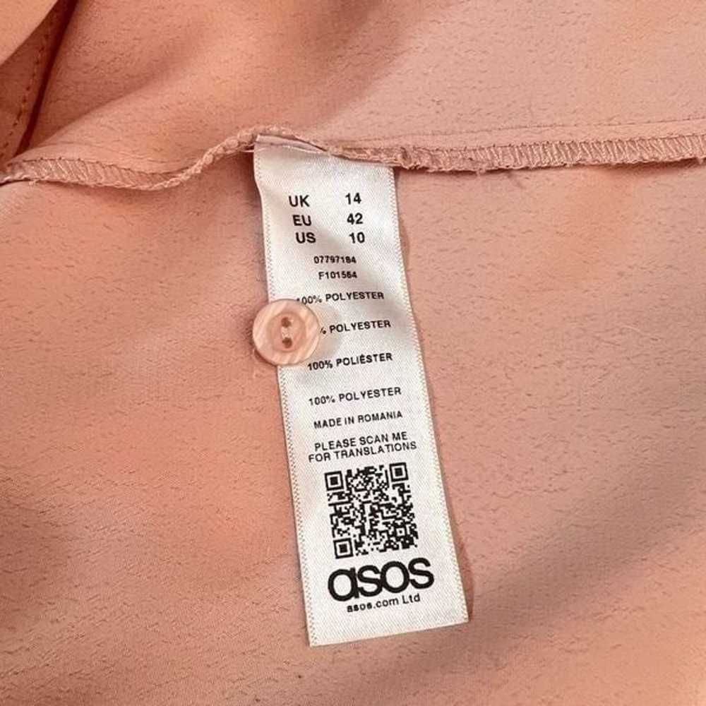 ASOS Light Pink Pleated Front Button-Down Tie Wai… - image 8