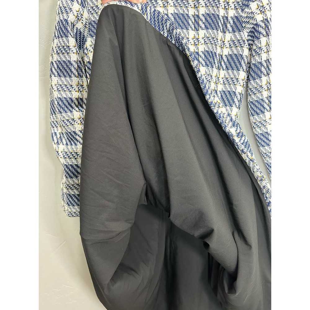 Elegant Women's Plaid Boucle Tweed Collared Faux … - image 5