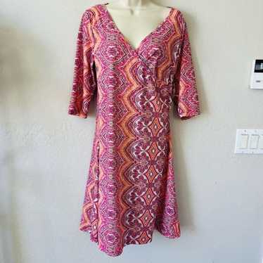 PrAna Veeda Dress in size L paisley bright multic… - image 1