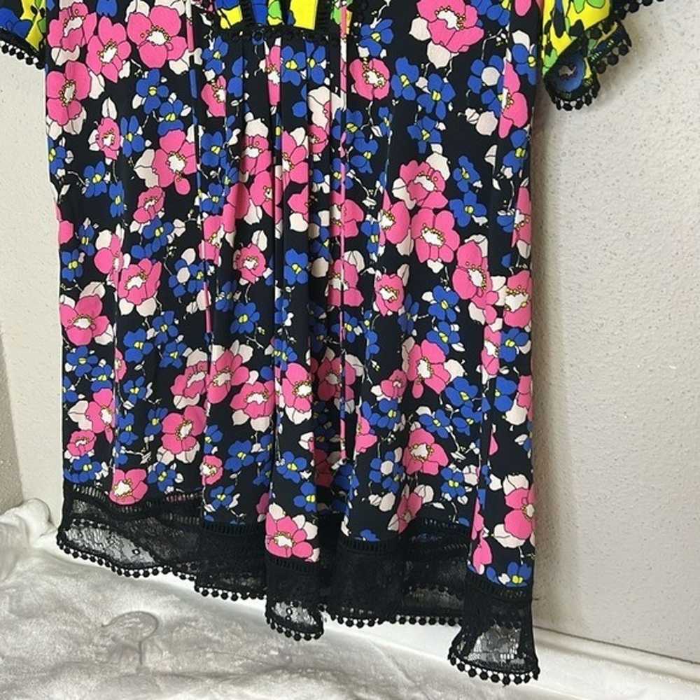 Topshop Floral Print Mini Shift Dress Size 6 - image 7