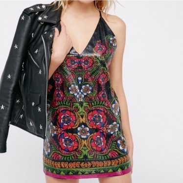 Free People Tangier Floral Sequin Dress - image 1