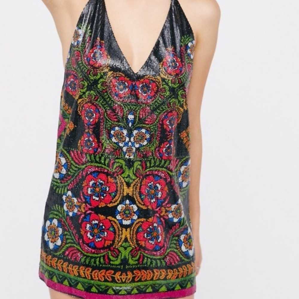 Free People Tangier Floral Sequin Dress - image 2