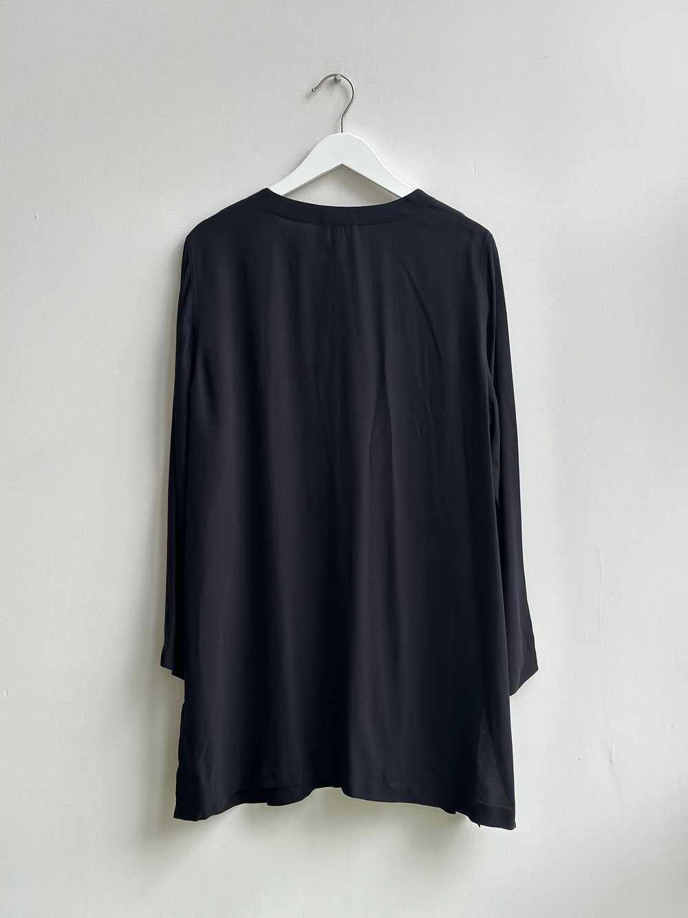 Eileen Fisher Oversized Black Silk Top Size XL - image 2